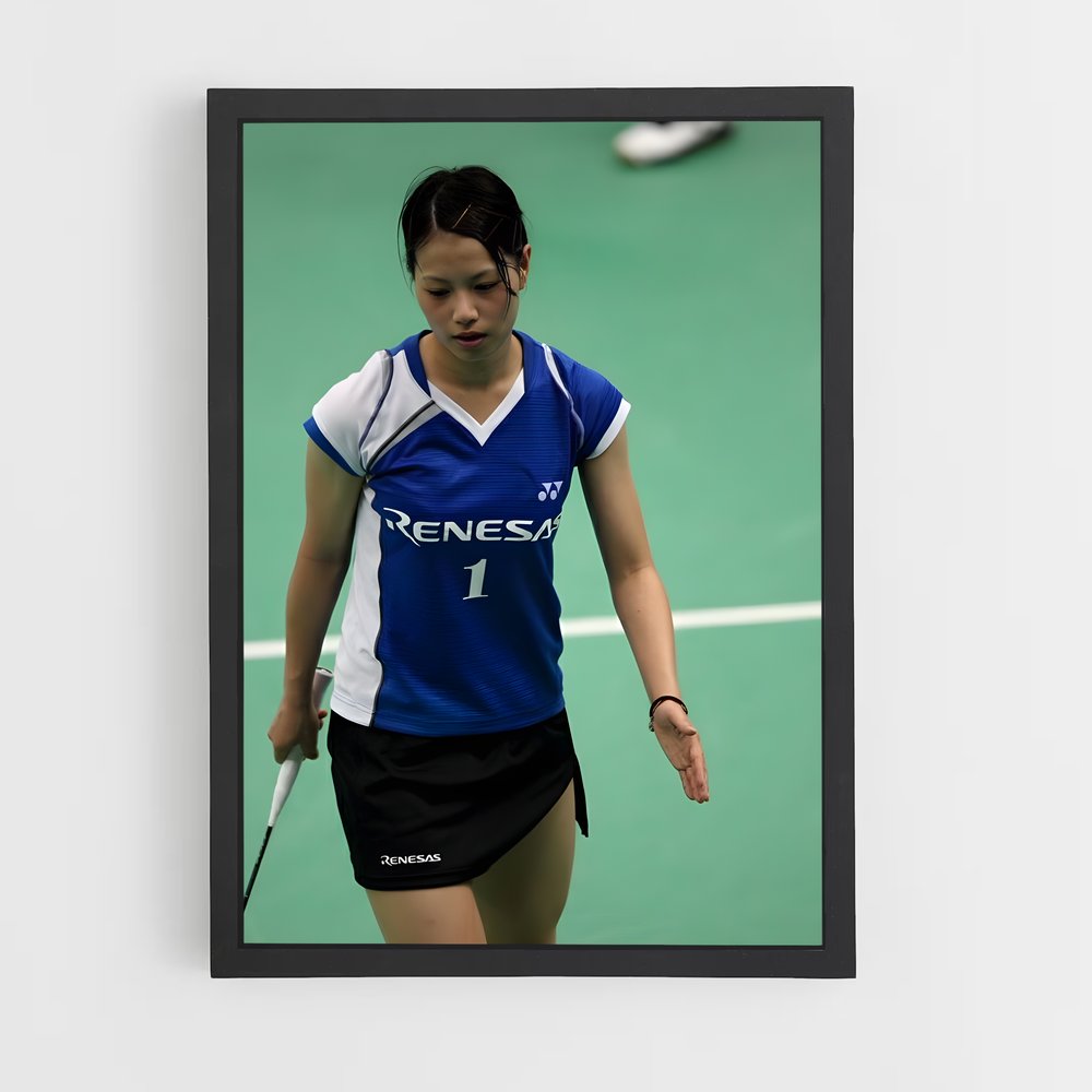 Poster Yuki fukushima déterminée – affiche Badminton (vue 2)